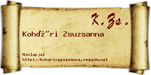 Kohári Zsuzsanna névjegykártya